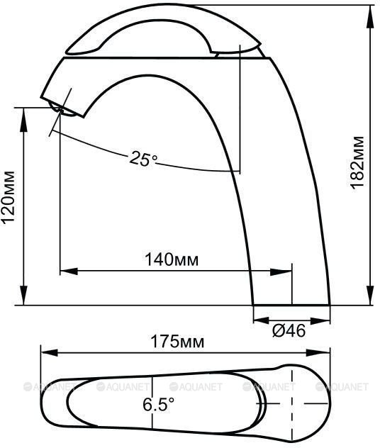 Смеситель для раковины Aquanet Moon FF35304-6 Смеситель для раковины Aquanet Moon FF35304-6