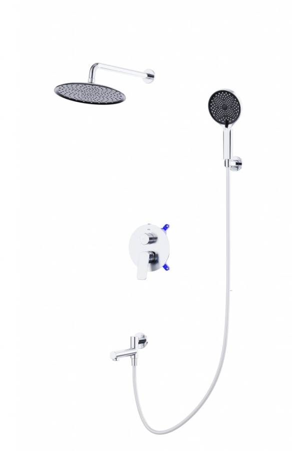 MARINO Душевой комплект встраиваемый с изливом (смеситель встраиваемый, верхний душ, ручной душ со шлангом, штуцер с держателем),хром MARINO-VDSET-CRM MARINO Душевой комплект встраиваемый с изливом (смеситель встраиваемый, верхний душ, ручной душ со шлангом, штуцер с держателем),хром MARINO-VDSET-CRM