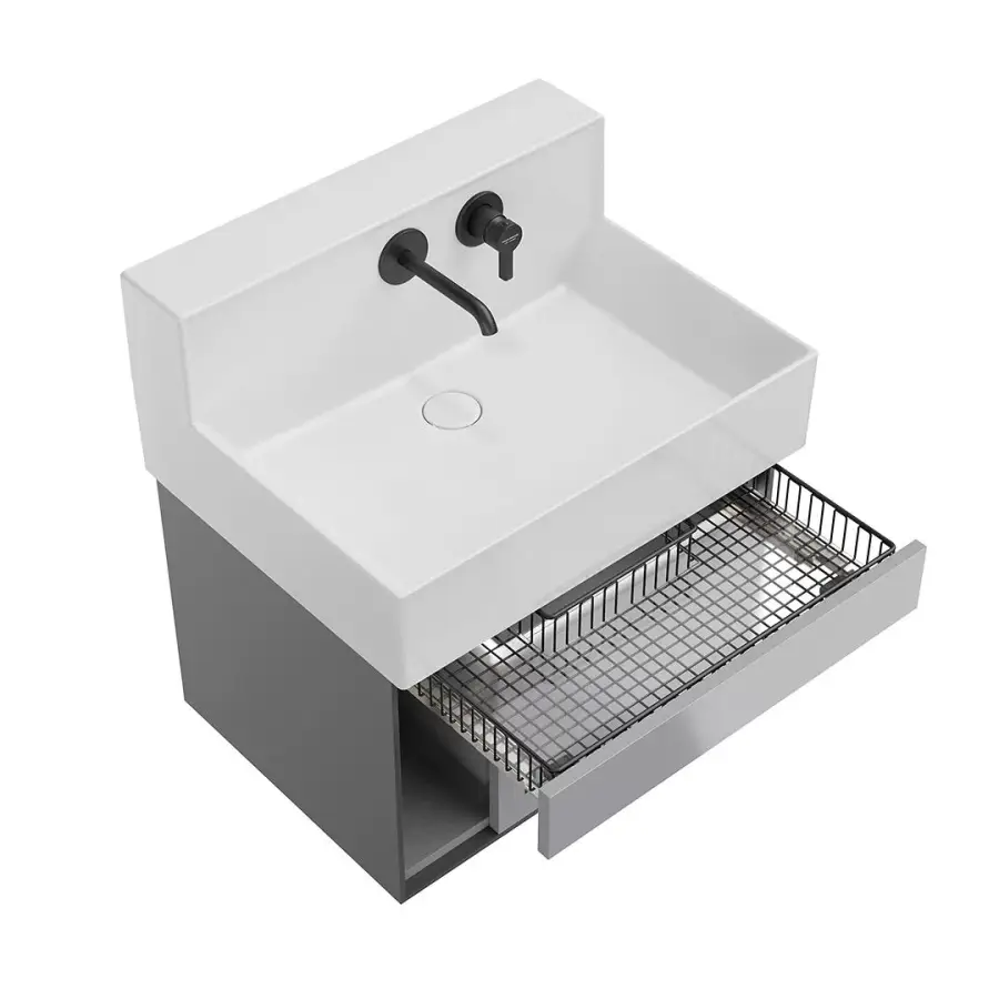 Тумба LOGICA M подвесная 2 выдвижных ящика 65, серый LO.M.65\GRAY Тумба LOGICA M подвесная 2 выдвижных ящика 65, серый LO.M.65\GRAY