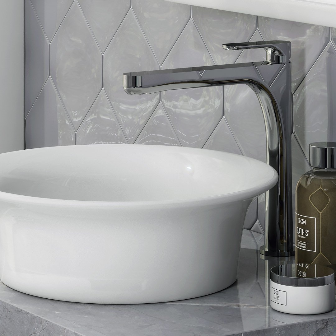 Смеситель для раковины OLE однорычажный высокий без донного клапана, хром глянец Смеситель для раковины OLE однорычажный высокий без донного клапана, хром глянец