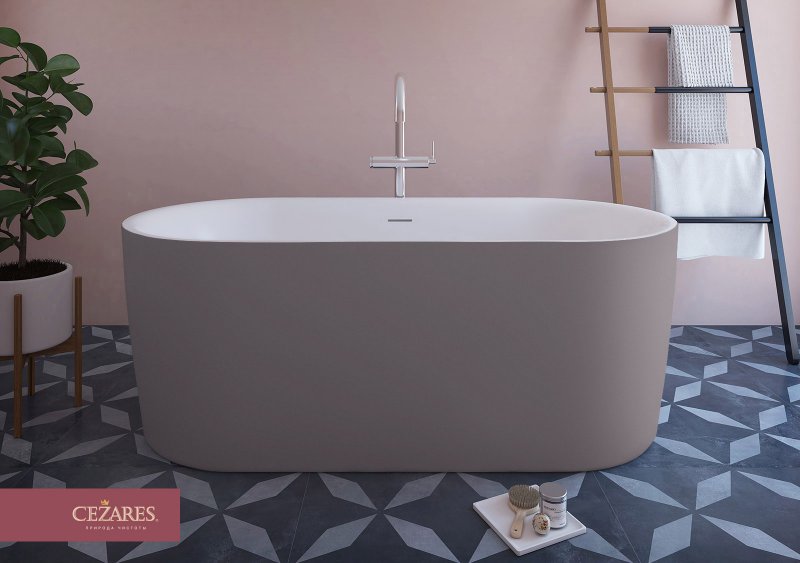 Акриловая ванна отдельно стоящая, цельная, белая матовая внутри, чёрная матовая снаружи,  METAURO-INT-Central-180-80-60-B-W-MATT Акриловая ванна отдельно стоящая, цельная, белая матовая внутри, чёрная матовая снаружи,  METAURO-INT-Central-180-80-60-B-W-MATT