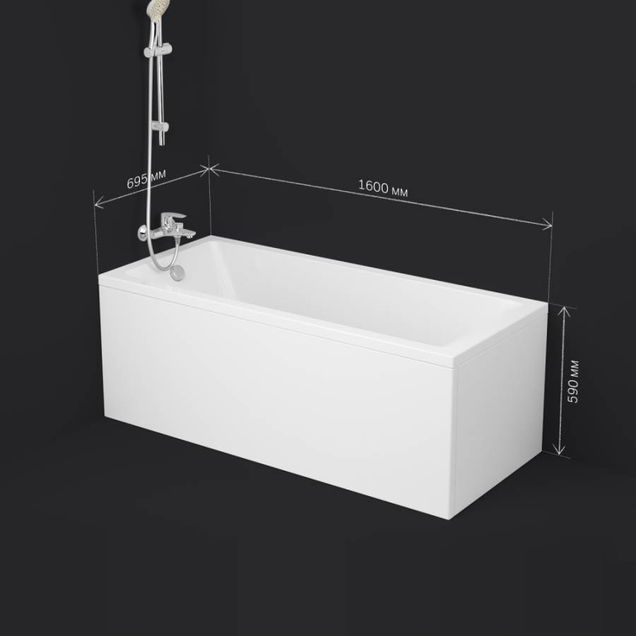 W93A-160-070W-A Gem, ванна акриловая 160x70 см W93A-160-070W-A Gem, ванна акриловая 160x70 см