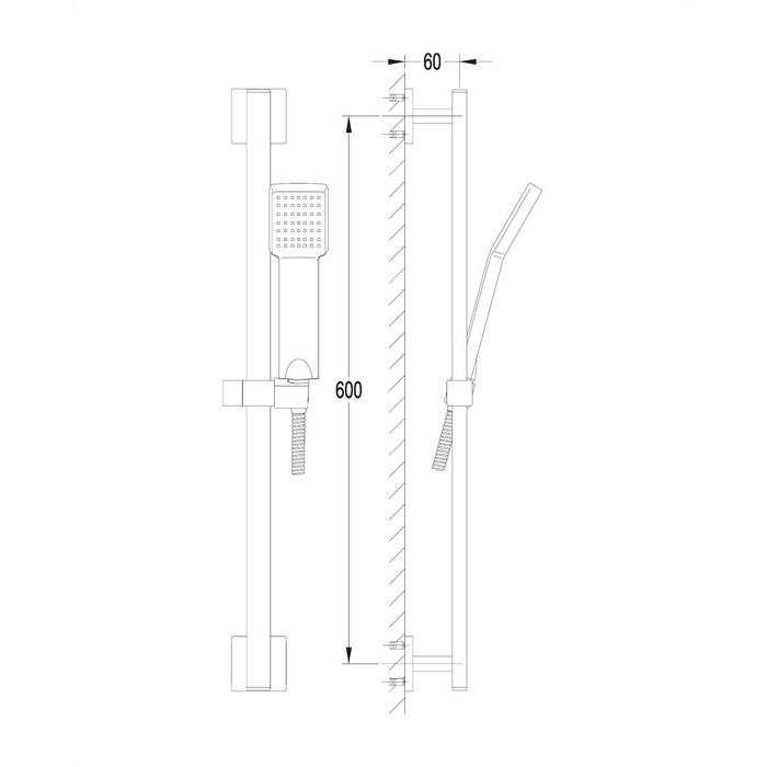 Душевой гарнитур на штанге OMNIRES ANGEL-SBL (черный BLH) Душевой гарнитур на штанге OMNIRES ANGEL-SBL (черный BLH)