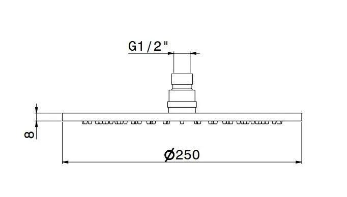 Круглая душевая лейка OLE, хром Круглая душевая лейка OLE, хром