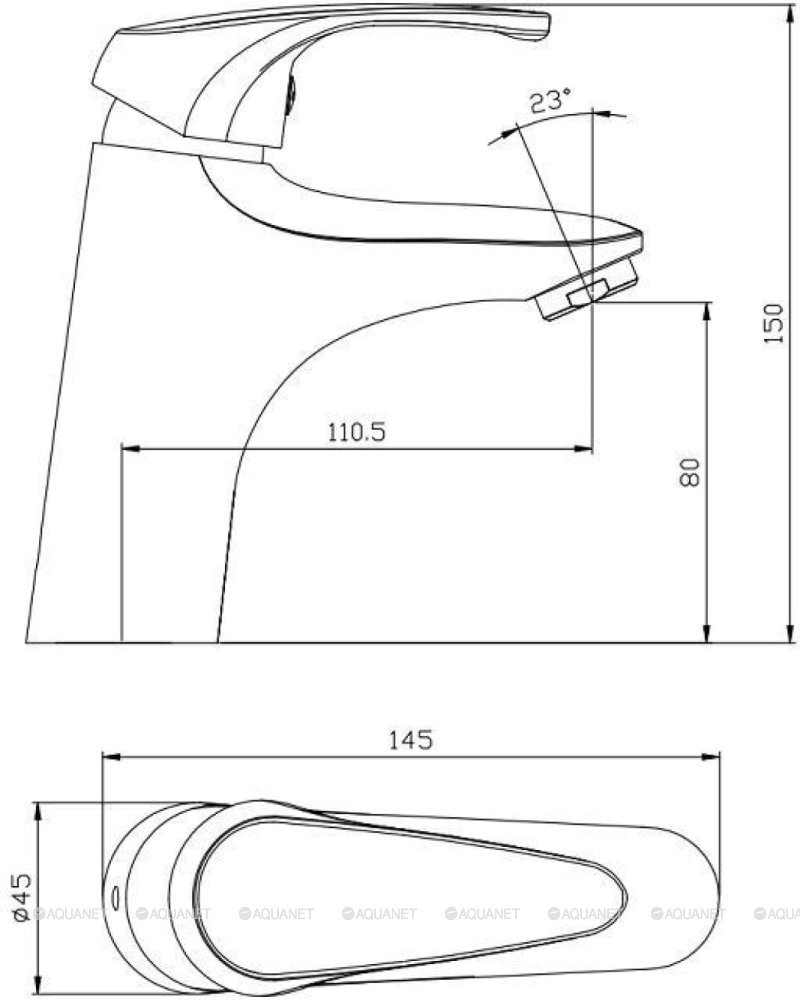 Смеситель для раковины Aquanet Practic AF100-10С Смеситель для раковины Aquanet Practic AF100-10С