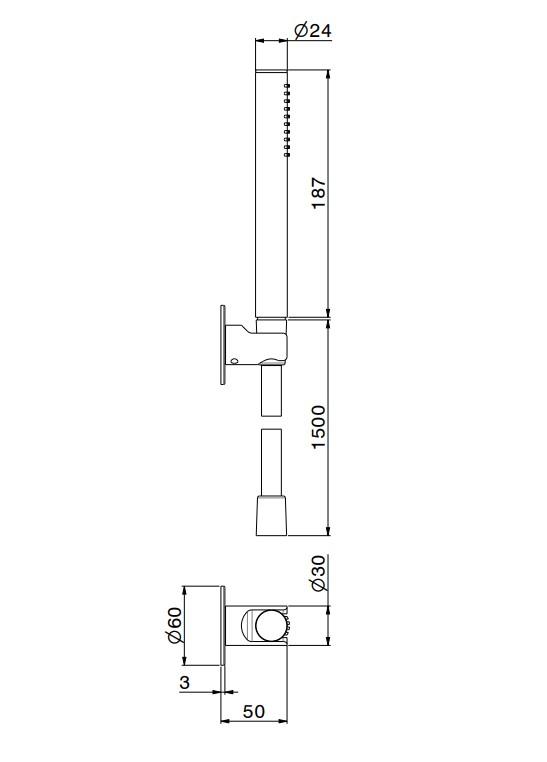 Ручной душ OLE с держателем для лейки и шлангом,  без выхода для подачи воды, золотой атласный Ручной душ OLE с держателем для лейки и шлангом,  без выхода для подачи воды, золотой атласный