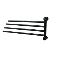 K-1034POLISHED BLACK Держатель полотенец четверной