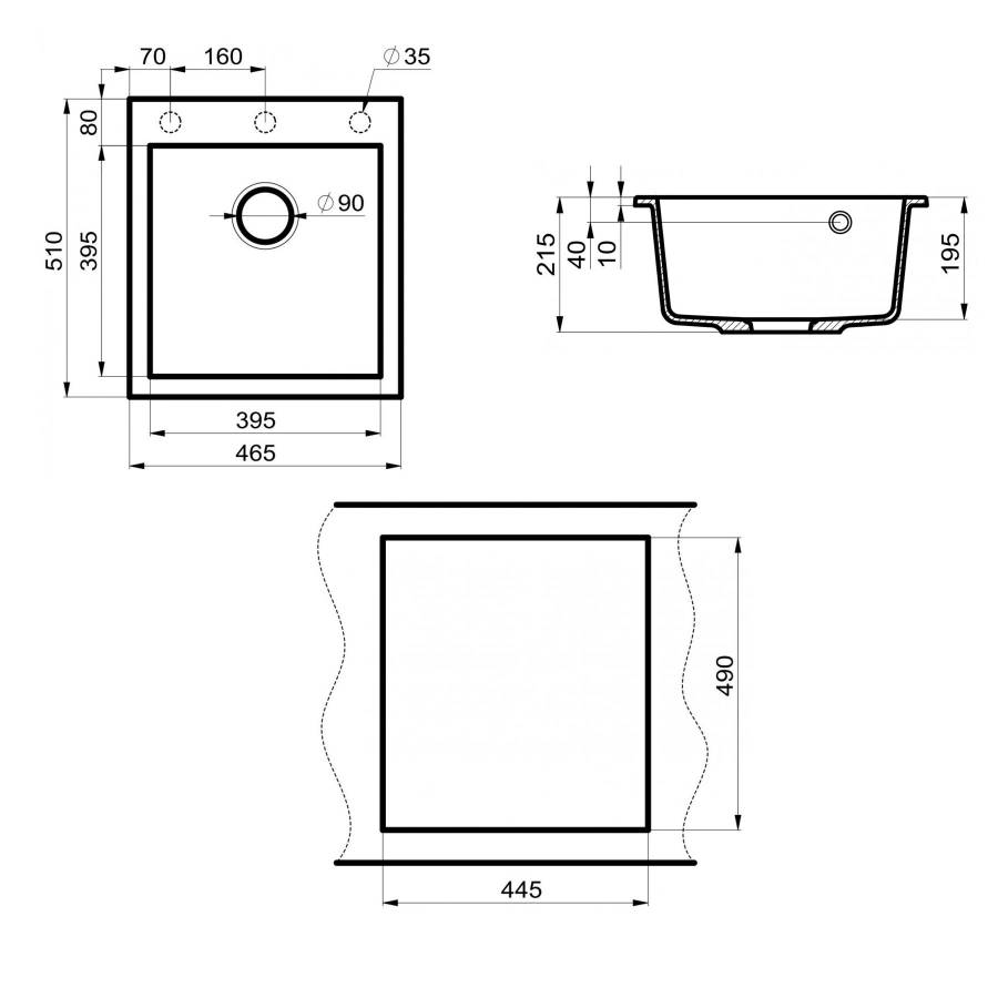 Мойка кухонная Point Моко 47 PN3006W, белый Мойка кухонная Point Моко 47 PN3006W, белый