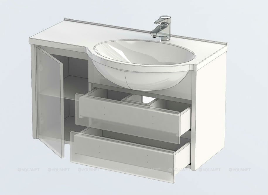 Раковина для тумбы Aquanet Лайн 90 R marmite pernilla Раковина для тумбы Aquanet Лайн 90 R marmite pernilla