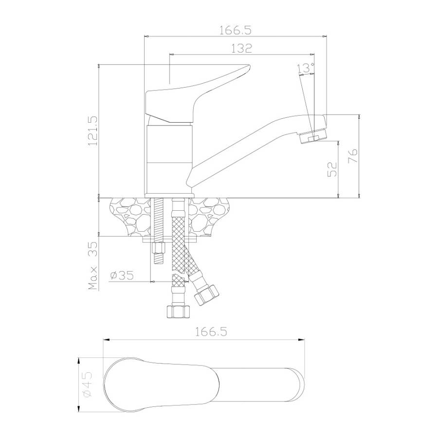 Смеситель д/раковины поворотный ARRIBA, арт.09110AR Смеситель д/раковины поворотный ARRIBA, арт.09110AR