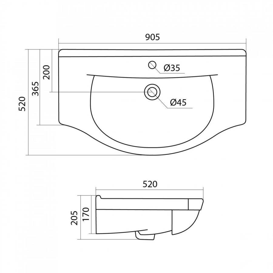 Раковина Santek Эльбрус 90 Раковина Santek Эльбрус 90