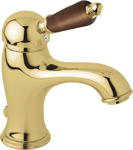 ELITE-LSM1-01-Nc Смеситель для раковины однорычажный с донным клапаном, исполнение хром, ручка орех ELITE-LSM1-01-Nc Смеситель для раковины однорычажный с донным клапаном, исполнение хром, ручка орех