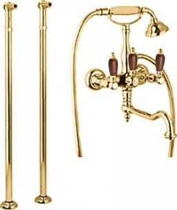 FIRST-VDP2-01-M Напольный смеситель для ванны с поворотным изливом и ручным душем Исполнение: Хром, Ручки: Металл  FIRST-VDP2-01-M Напольный смеситель для ванны с поворотным изливом и ручным душем Исполнение: Хром, Ручки: Металл