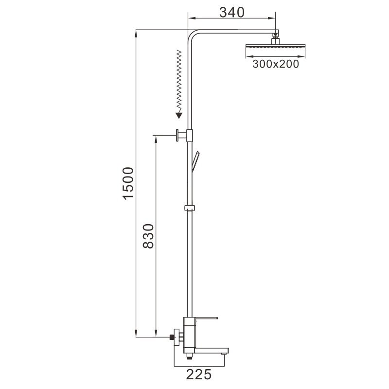 Душевая система латунь хром R2636 Душевая система латунь хром R2636