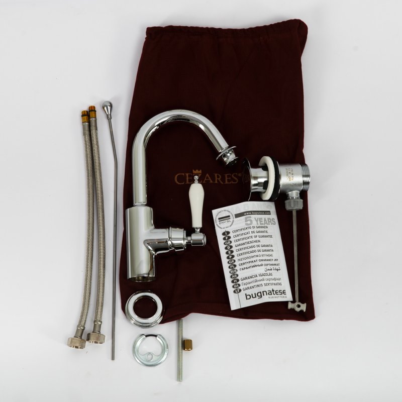 APHRODITE-LS2-01-Bi Смеситель для раковины однорычажный с донным клапаном Исполнение: Хром, Ручки: Белая  APHRODITE-LS2-01-Bi Смеситель для раковины однорычажный с донным клапаном Исполнение: Хром, Ручки: Белая