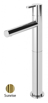 LEAF-LC1-L-PR Смеситель для накладной раковины однорычажный, с донным клапаном, исполнение Sunrise PVD LEAF-LC1-L-PR Смеситель для накладной раковины однорычажный, с донным клапаном, исполнение Sunrise PVD