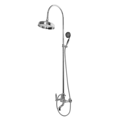 FIRST-CVD-03/24-M Душевая колонна со смесителем для ванны,верхнего и ручного душа,золото, ручки золото