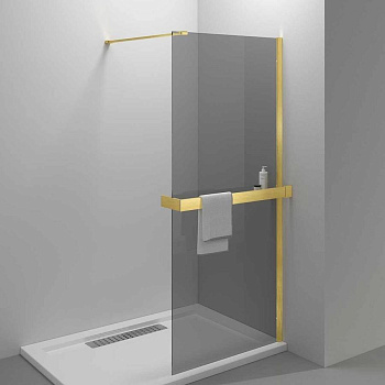 Душевая перегородка Walk-In HR VSW-4HR900CGG, 900*2000, брашированное золото, стекло тонированное