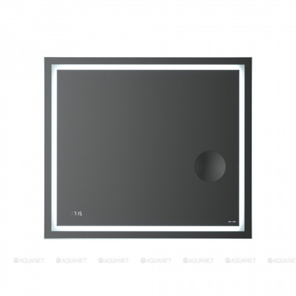 M91AMOX0803WG Универсальное зеркало с контурной Led-подсветкой, часами и косметическим зеркалом, 80