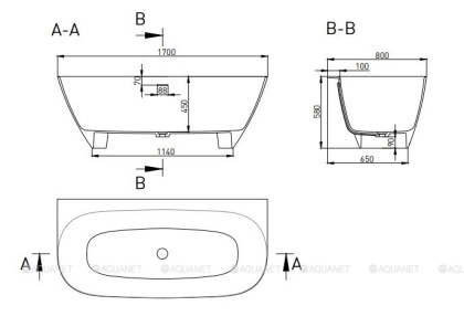 Ванна из искусственного камня Sofia Wall 170,102522M Ванна из искусственного камня Sofia Wall 170,102522M