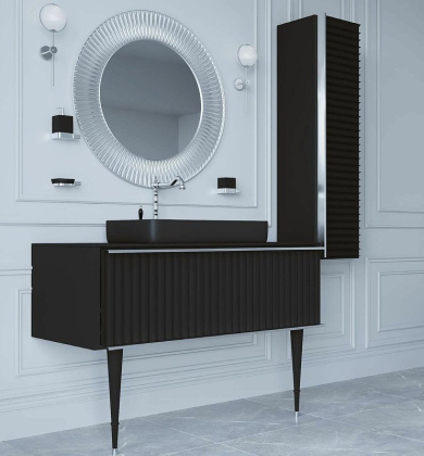 Пенал Canale черный+хром без ножек_Комплект 846-BCR Boheme