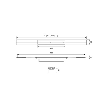 Профиль для душа TECEdrainprofile, 1000 мм, PVD Polished Black Chrome Профиль для душа TECEdrainprofile, 1000 мм, PVD Polished Black Chrome