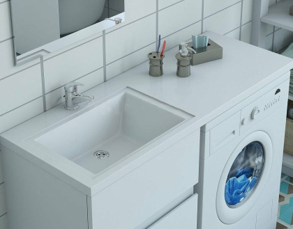 Комплект мебели Dallas Luxe 1150х482 левосторонний напольный 2 ящика (ШхГхВ) 498х476х860