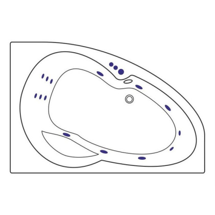 Ванна EXCELLENT Newa 160x95 (правая)  "SMART" (хром)