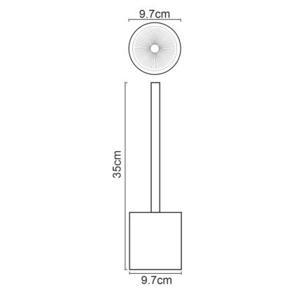 Щетка для унитаза Neime, 9,7х35х9,7, черно-белая,  K-1927