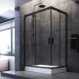 W90G-404-120280-BT Gem Twin Slide 120x80. Душевое ограждение,120x80, профиль Черный мат., стекло про