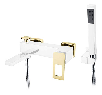 Смеситель для ванны QChromeGold_Комплект Смеситель для ванны QChromeGold_Комплект