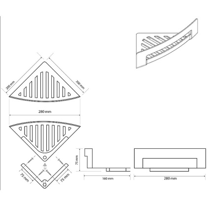 Полка корзина Bemeta Sablo 160208280 угловая Золото матовое