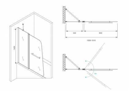 Шторка на ванну ABBER Ewiges Wasser AG50100B