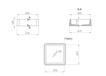 Раковина Salini GLORIA 302 1102202MRH S-Stone покраска по RAL снаружи, накладная, матовая Раковина Salini GLORIA 302 1102202MRH S-Stone покраска по RAL снаружи, накладная, матовая