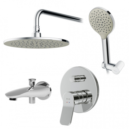 FB85A10010 X-Joy, набор: Смеситель д/в/душа, верхний душ 250 мм, держатель д/верхн.душа, душ.набор (ручн