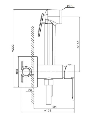 Agger Gorgeous A0270044 смеситель скрытого монтажа с внутренней частью и гиг.душем