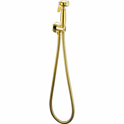 CZR-U-IFSC1-03/24 Гигиенический душ со шлангом 120см и штуцером с держателем, золото CZR-U-IFSC1-03/24 Гигиенический душ со шлангом 120см и штуцером с держателем, золото