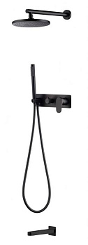 Смеситель встроенный для душа с верхней лейкой и изливом SPECTRE Black Смеситель встроенный для душа с верхней лейкой и изливом SPECTRE Black