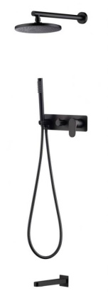 Смеситель встроенный для душа с верхней лейкой и изливом SPECTRE Black Смеситель встроенный для душа с верхней лейкой и изливом SPECTRE Black