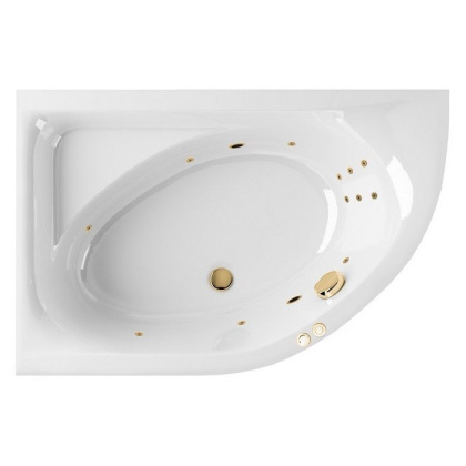 Ванна EXCELLENT Aquarella 150x100 (левая) "LINE" (золото)