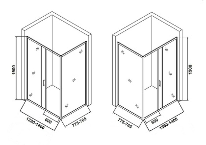 Душевой уголок Orange E23-14080TCR без поддона 140х80, стекло прозрачное Душевой уголок Orange E23-14080TCR без поддона 140х80, стекло прозрачное