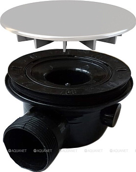 Сифон с крышкой для поддонов из камня VST-2SQ c гидрозатвором, черный