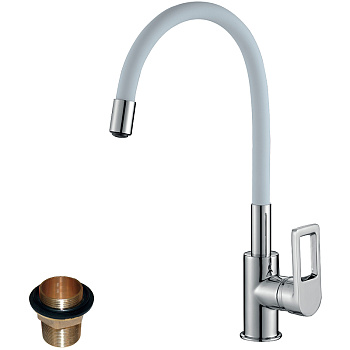 Смеситель Rossinka Z35-35U-White для кухни с гибким цветным изливом