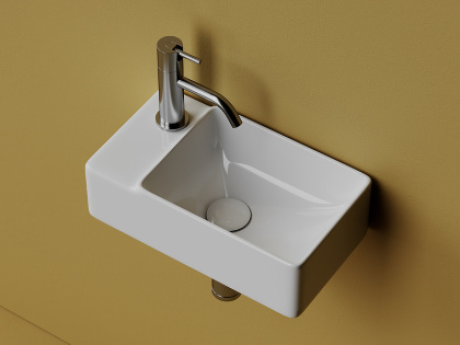 Умывальник подвесной прямоугольный (чаша справа, отверстие под смеситель слева) Element 395*220*125мм Умывальник подвесной прямоугольный (чаша справа, отверстие под смеситель слева) Element 395*220*125мм