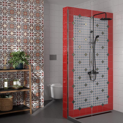 Декор настенная HGD\A446\18000 Болао 3 синий 15см*15см*6,9мм (1уп/38шт/0,855м2) глянцевый, шт