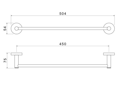 Полотенцедержатель 450 мм AQUATEK AQ4120CR ЕВРОПА