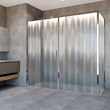 Душевой уголок Garda VSR-1G21020CH, 2000*1000, хром, стекло шиншилла