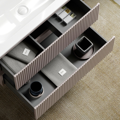 Тумба подвесная SANCOS Snob R 1195х445х500, c двумя ящиками оснащенными доводчиками, Doha Soft, арт.SNR120SM