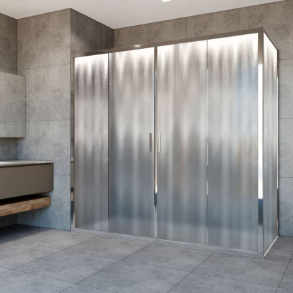 Душевой уголок Garda VSR-1G21020CH, 2000*1000, хром, стекло шиншилла