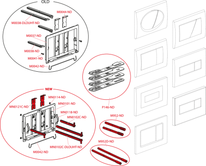 Кнопка управления для скрытых систем инсталляции, белый M70